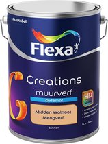 Flexa Creations - Muurverf Zijde Mat - Mengkleuren Collectie - Midden Walnoot  - 5 liter