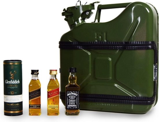 kleur Productiviteit Bandiet MikaMax - Jerrycan Whiskey Bar 5L - Groen - Whiskey flessen - Drank - Cadeau  | bol.com