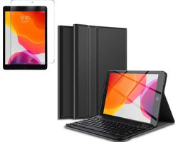 iPad 2020 / 2019 Cover with Keyboard - 10.2 inch - iPad 2020 / 2019 Cover Book Case Case avec clavier et protection d'écran Noir