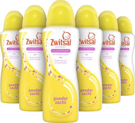 Muf Gezicht omhoog Derbevilletest Zwitsal Poederzacht Deodorant - 6 x 100ml - Voordeelverpakking | bol.com