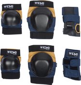 TSG Basic Set protections de skateboard bleu nuit / jaune crépuscule