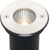 LED grondspot Serpa - buitenverlichting / tuinverlichting / grondspots - 10W / staal / rond / 24V / plug&play / IP67 / warmwit