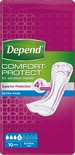 Depend Comfort-Protect pads voor gevoelige blaas, 10 extra pads. Roze verpakking met cirkelpatroon.