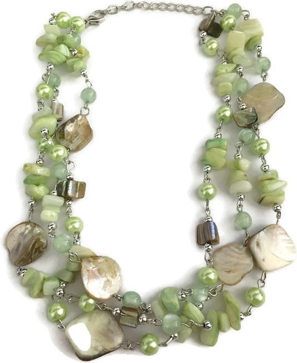Petra's Sieradenwereld - Ketting groen geketteld