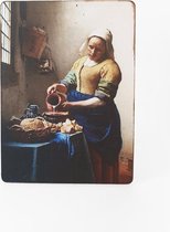 Deco bordje - Het Melkmeisje - Johannes Vermeer - 14 x 19 cm
