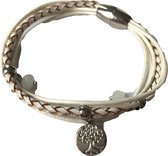 Petra's Sieradenwereld - *Leren armband wit met magneetsluiting (1024)