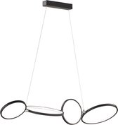 LED Hanglamp - Trion Rondy - 37W - Warm Wit 3000K - Rechthoek - Mat Zwart - Aluminium