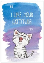 Spreukenbordje: I like your cattitude! | Houten Tekstbord