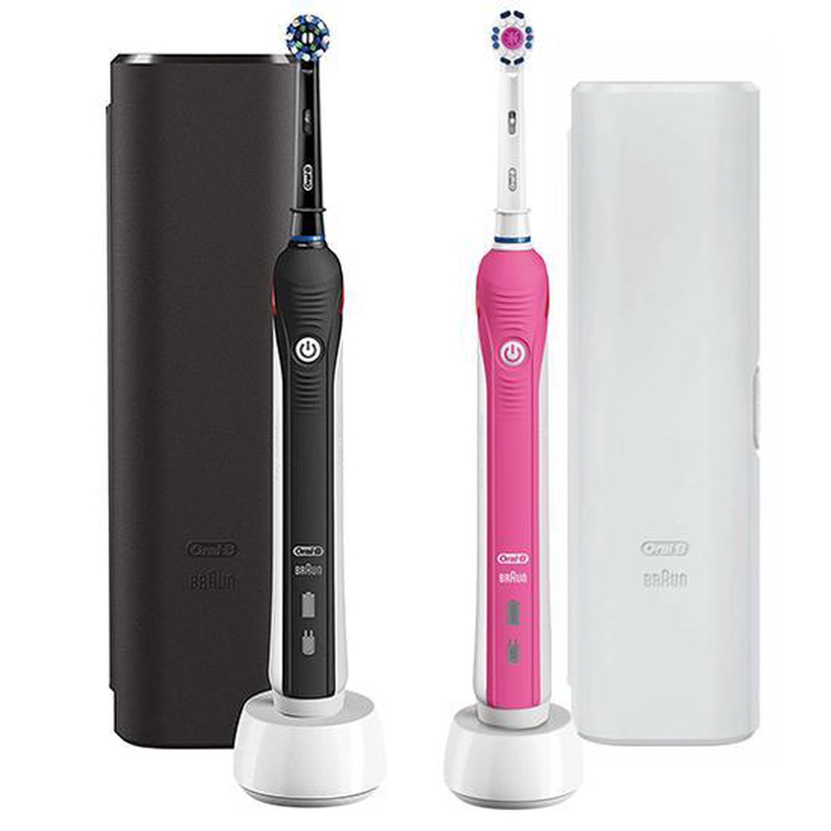 Bezit De slaapkamer schoonmaken nicotine Oral-B Pro Cross Action 2500 - Elektrische tandenborstel - Duo Set - Zwart,  roze | bol.com