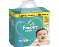 Pampers Baby-Dry Maat 5, 62 Luiers, Tot 12 Uur Bescherming, 11-16kg