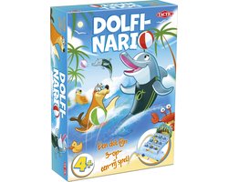 Tactic Dolfinario – Bordspel – Actief 3-Op-Een-Rij Spel – Behendigheid en Teamspel – Familiespel – 2