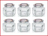 Leifheit 3209 Pot à confiture hexagonal 106 ml verre / argent (lot de 6 pièces)