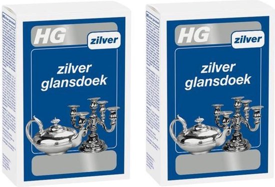 HG zilver glansdoek Dé zilverpoetsdoek voor glanzend zilverwerk - 2 Stuks ! - HG