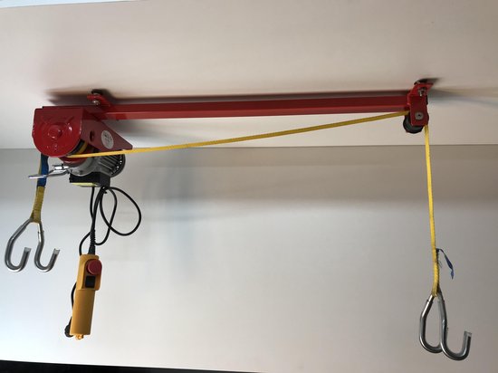 Takel en Co Electrische Fietslift rood met gele hijsbanden 125kg met CE-Keur certificering