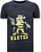 T-Shirt Heren Opdruk - The Chief Wanted - Blauw