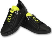 Heren Sneakers - Maximus Black Yellow - CMS97 - Zwart