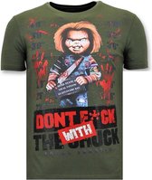 Local Fanatic Cool T-shirt Homme - Bloody Chucky Angry Print - Vert Cool T-shirt Homme - Bloody Chucky Print - Noir T-shirt Homme Taille M