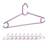 relaxdays kleerhangers kunststof - kledinghangers 10 stuks - klerenhanger - kledinghanger roze