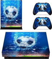 Xbox One X Sticker | Xbox One X Console Skin | Blue Soccer | Xbox One X Blue Soccer Skin Sticker | Console Skin + 2 Controller Skins
