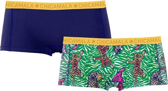 Muchachomalo - Dames - 2-Pack Tiger/Blauw Boxershorts - Blauw - XL | bol.com