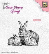 SPCS010 Nellie Snellen Clear Stamp "Rabbit family" - hazen familie - pasen konijn en haas