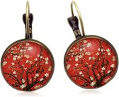Semyco® Betoverende oorbellen Red Blossom - Mandala - Brons kleur