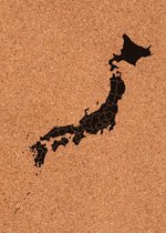 Prikbord kurk | 40x60 cm staand | Japan kaart