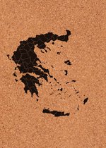 Prikbord kurk | 40x60 cm staand | Griekenland kaart