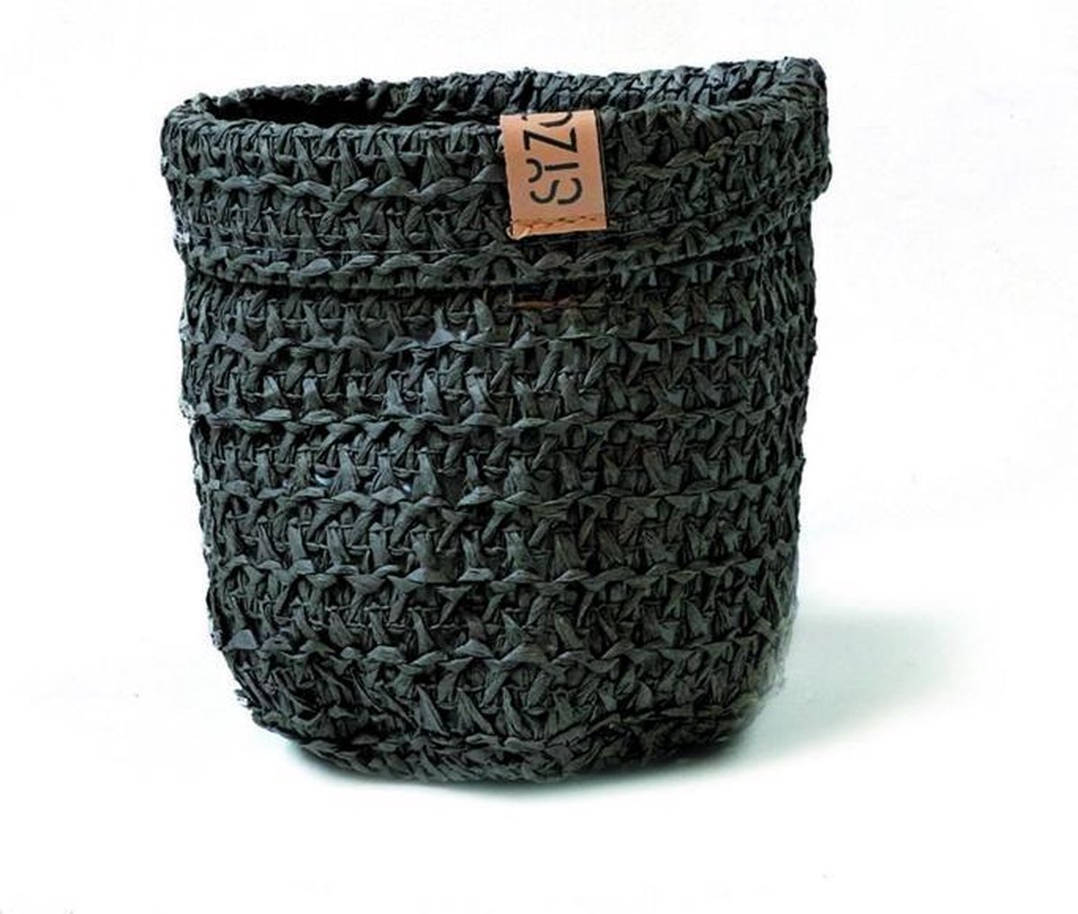 SIZO Knitted Paper Bag - Zwart Ø 20 cm