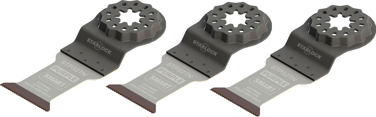 SMART Blades Starlock Purple - Multitool Zaagblad Bi-metaal - 32x42mm - 3 stuks