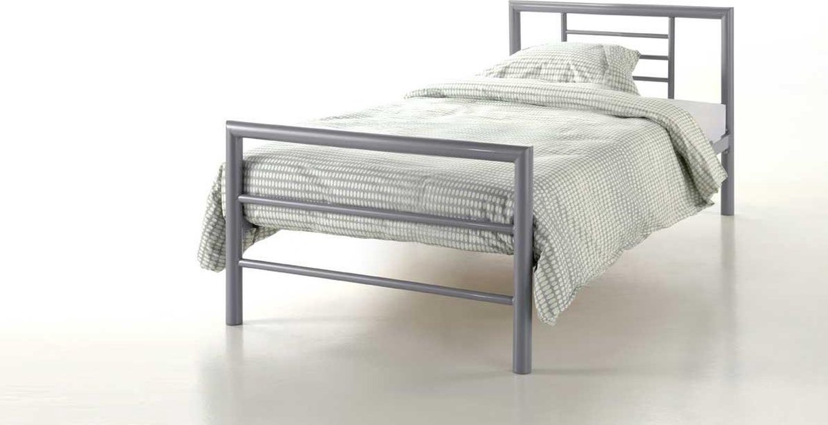 Bed 'Sandro' Grijs 90x200 met lattenbodem (2c)