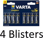 32 Stuks (4 Blisters a 8 st) Varta Energy AA Alkaline Batterijen