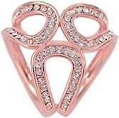 Fako Bijoux® - Sjaalklem - Sjaal Klem - Sjaal Ring - Kristal - Mini - 22x22mm - Rosé Goudkleurig