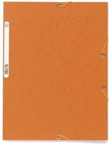 EXACOMPTA - Elastisch shirt - 3 flappen - 24 x 32 - 390G glanzende kaart - oranje