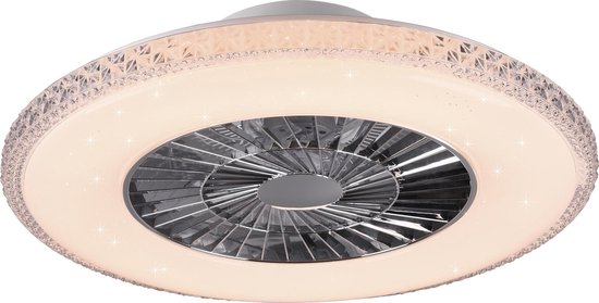 Ventilateur de plafond avec lampe Trio Leuchten Harstad - LED - Ø60cm - Chrome