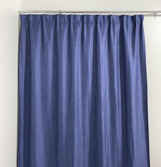 Home Curtains - gordijn - kant en klaar - 100% blauw - 144x260cm |