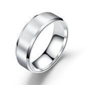 Zilver Kleurige Ring met Strak Gepolijste Rand - 18 - 22mm - Ringen Mannen - Ring Heren - Ringen Vrouwen - Valentijnsdag voor Mannen - Valentijn Cadeautje voor Hem - Valentijn Cade