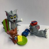 Tom en Jerry kinderversie speelset (3 stuks, ca 6 cm)