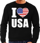 I love USA sweater / trui zwart voor heren XL