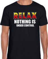 Relax nothing is under control t-shirt zwart voor heren L