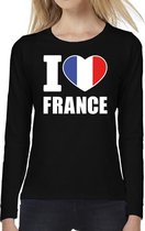 I love France long sleeve t-shirt zwart voor dames XS