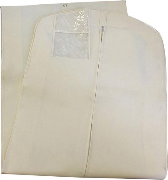 3x Witte extra lange kledinghoes 65 x 180 cm voor jurken - Kledinghoezen -  Kleding... | bol.com