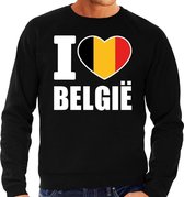 I love Belgie supporter sweater / trui voor heren - zwart - Belgie landen truien - Belgische fan kleding heren M