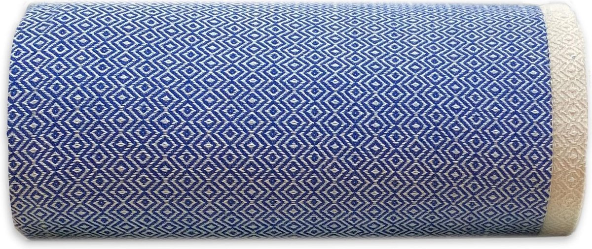 Lantara Plaid Katoen Diamant - Lapis Blauw - 190x300cm