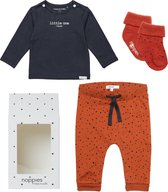 Noppies Cadeauset (4delig) Biologische Kleding Ginger met stip Shirt Charcoal - Maat 74