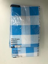 Set van 2 - tafelkleed - blauw geblokt