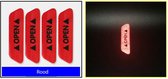 Rode reflecterende waarschuwing sticker voor open deur - geopende deur waarschuwing - 4 stuks