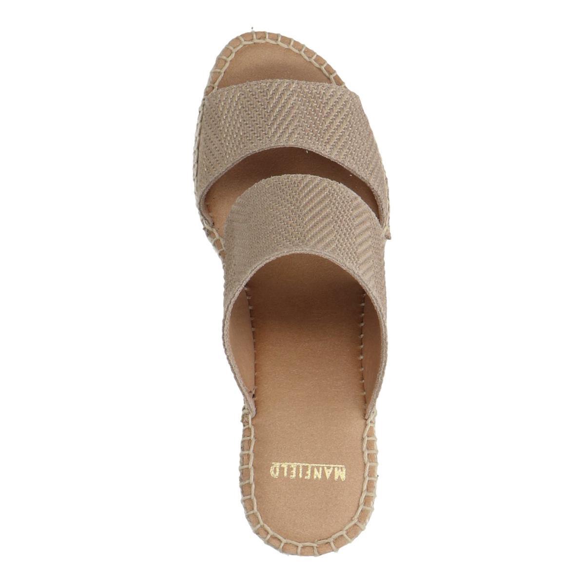 Manfield - Dames - Beige muiltjes met sleehak - Maat 41 | bol.com