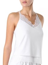 Pyjamaset topje met short in kant (Bamboe) - maat Medium (EU 38), wit