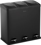 Bol.com Homra Maxer Prullenbak 60 Liter - Zwarte Prullenbak 3 vakken - Trio Pedaalemmer 3X20 Liter - Prullenbak Afvalscheiding -... aanbieding